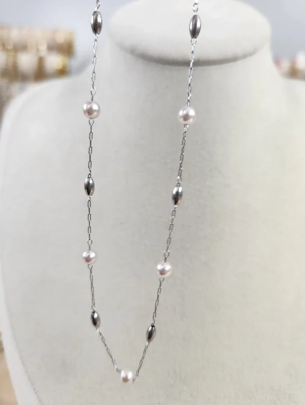 Stainless Steel Pearl Necklace